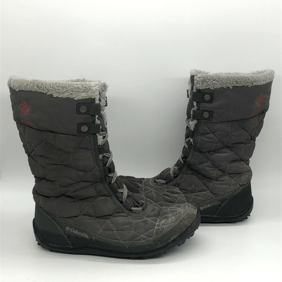 Columbia Boots Women's 8 Gray Minx II Mid Lace Omni Grip Insulated Snow Winter - Picture 1 of 9